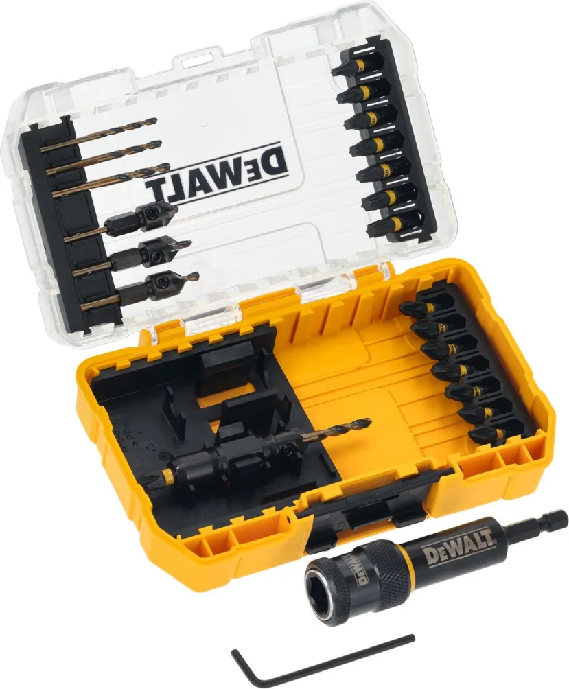 DeWALT DT70779T FLIP & DRIVE: Voorboor, verzinkboor + schroefbits + houder in set