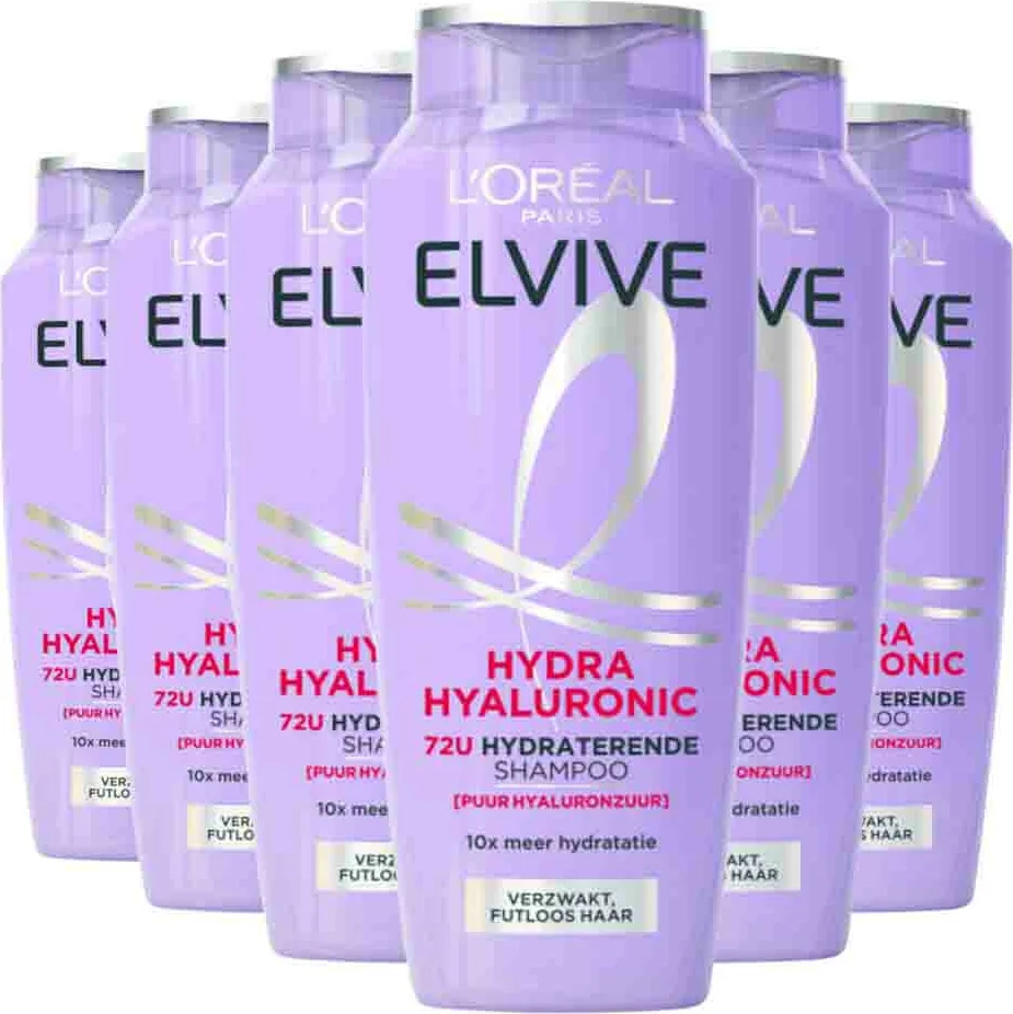 6x L'Oréal Elvive Hydra Hyaluronic Shampoo 250 ml