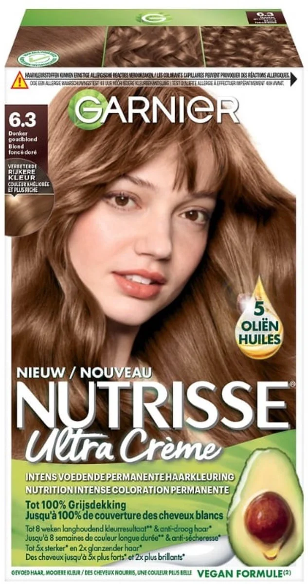 Garnier Nutrisse Ultra Crème Permanente Haarkleuring 6.3 Donker Goudblond