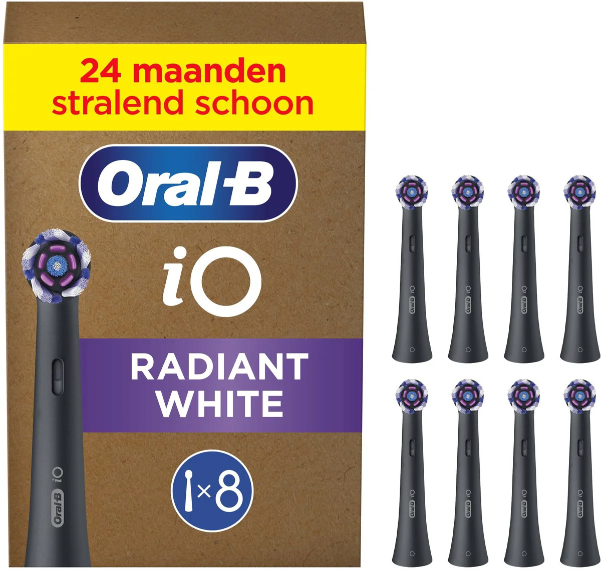 Oral-B iO Radiant White (8 stuks) Zwart