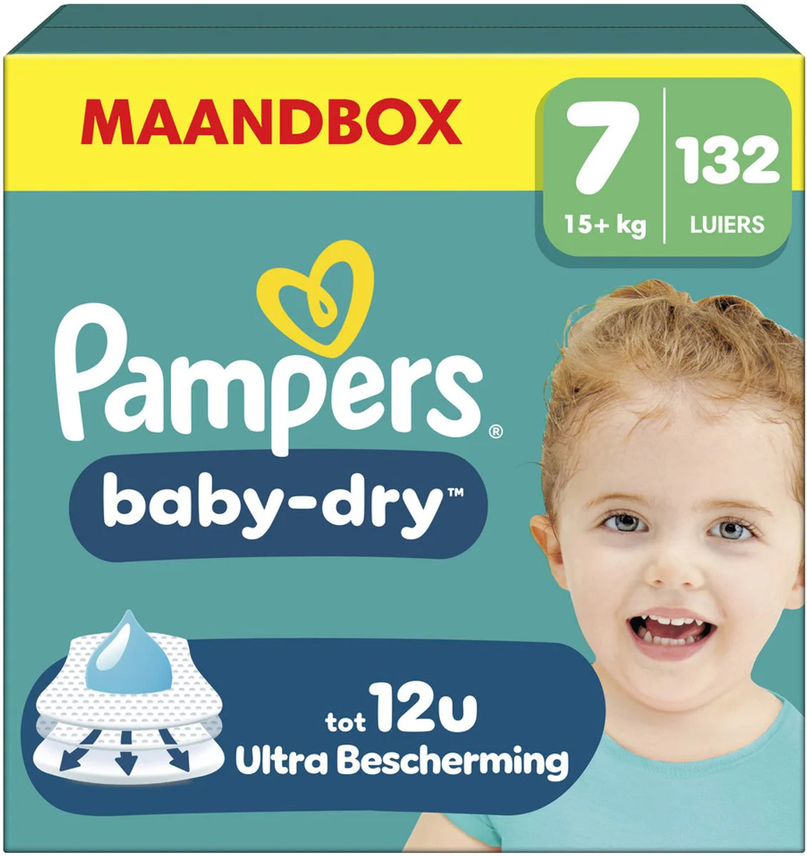 Pampers Baby Dry Luiers Maat 7 (15 kg+) 132 stuks
