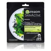 3x Garnier SkinActive Tissue Gezichtsmasker Pure Charcoal