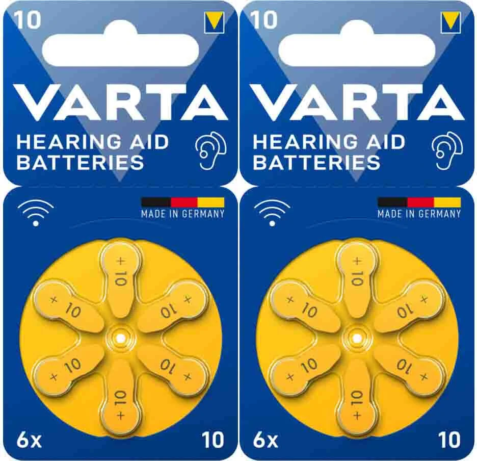 2x Varta Gehoorbatterij Gehoorapparaat 10 Blister 6 stuks