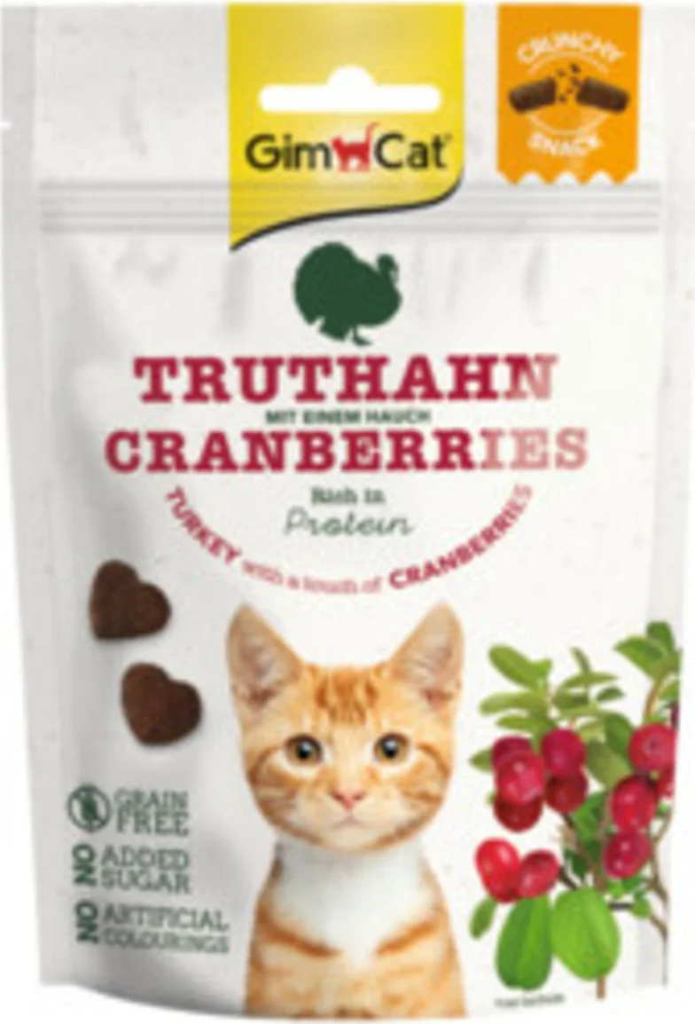 12x GimCat Crunchy Kattensnack Kalkoen & Cranberry 50 gr