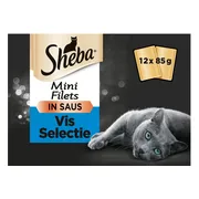 Sheba Mini Filets Adult Kattenvoer Natvoer Vis Selectie Maaltijdzakjes 12 x 85 gr