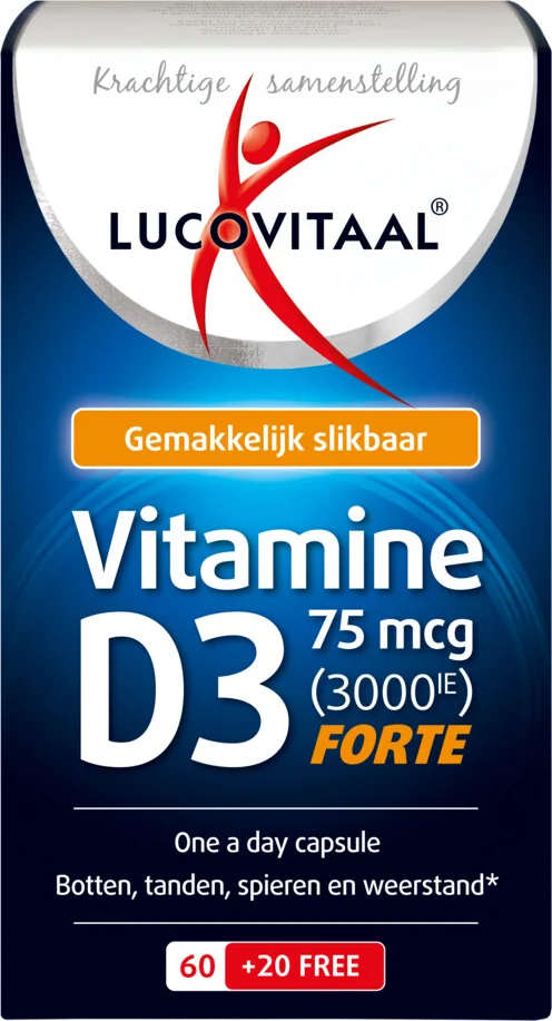 3x Lucovitaal Vitamine D3 75mcg Forte 80 capsules