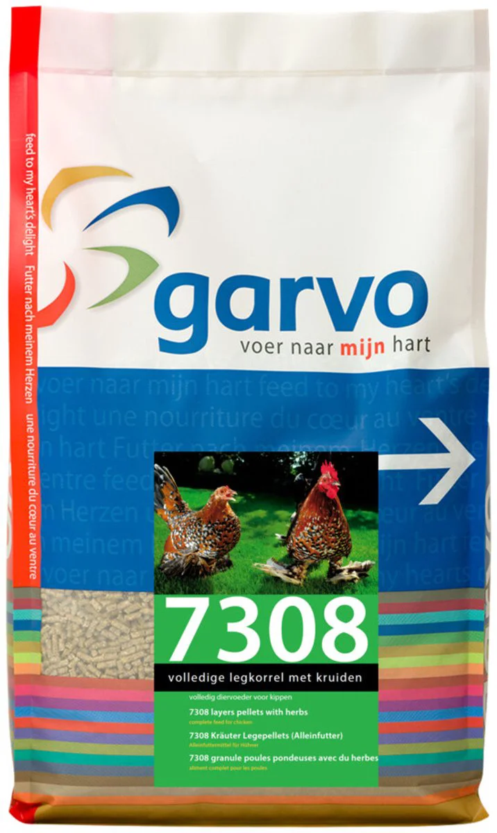 Garvo Kippenvoer Volledige Legkorrel met Kruiden 4 kg