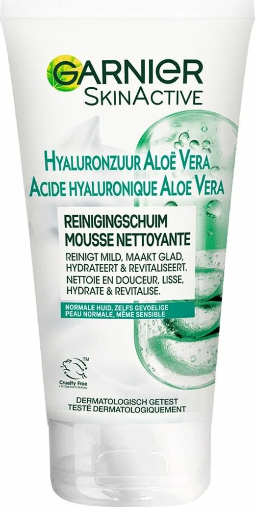 3x Garnier SkinActive Hyaluronzuur Aloë Vera Gezichtsreinigingsschuim 150 ml