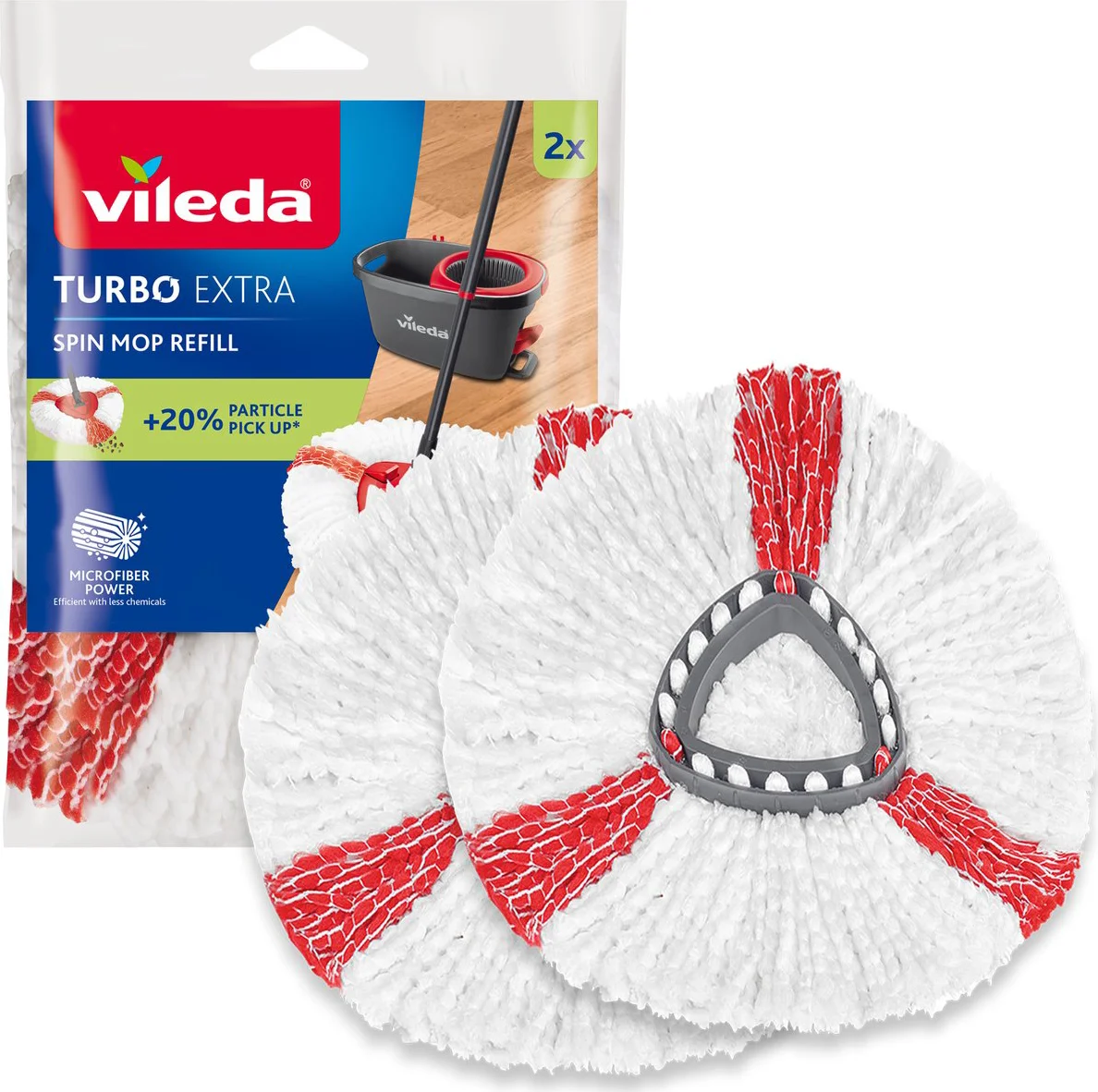VILEDA Turbo dweil vervangingskop, 2 stuks