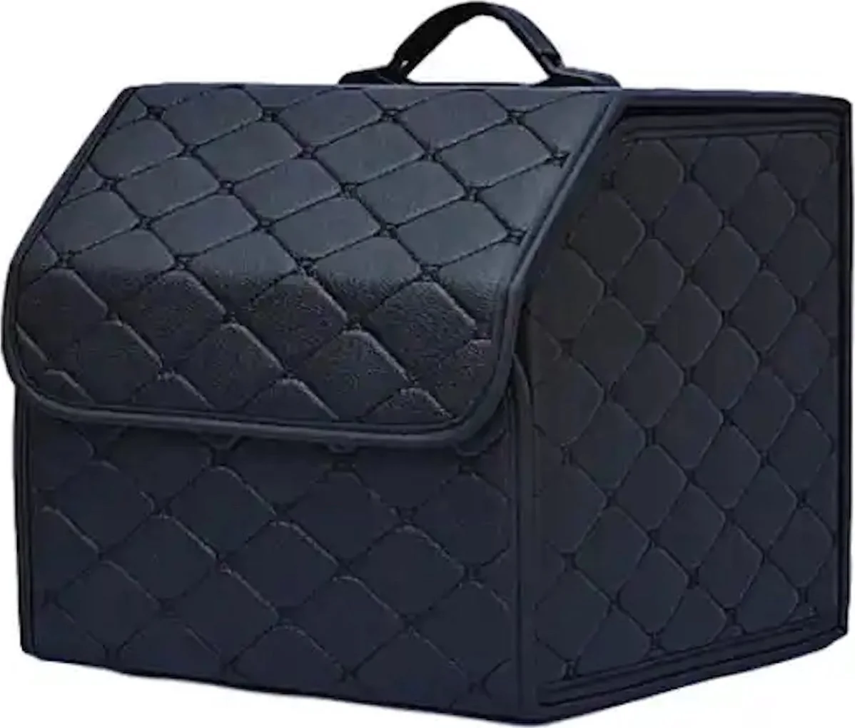 Repus - Opvouwbare Auto Achterbak Opbergbox - Opberger - Organizer - PU Leer - 30x30x30CM - 1 Stuk - Zwart - Maat: Small
