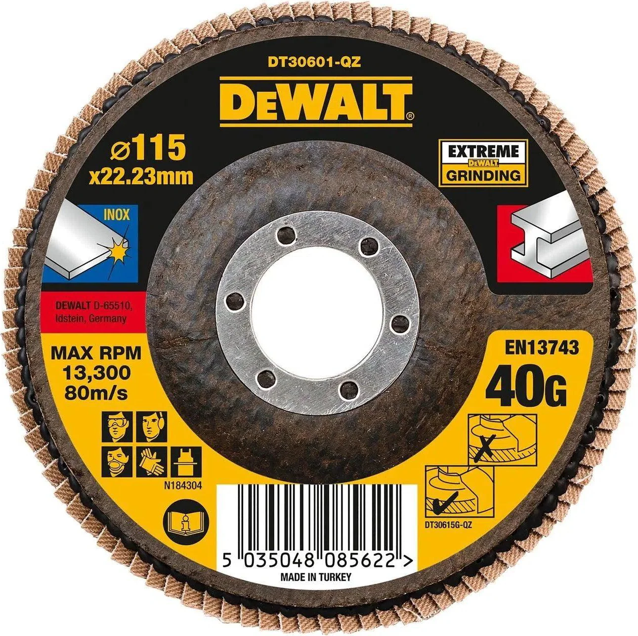 DeWALT DT30601 Lamellenschijf EXTREME 115mm K40