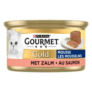 24x Gourmet Gold Kattenvoer Nat Mousse Zalm 85 gr