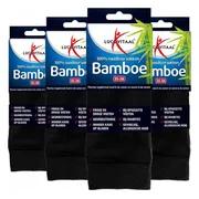 4x Lucovitaal Bamboe Sok Lang Zwart Maat 35-38 1 paar