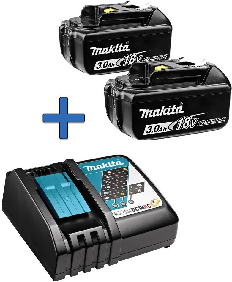 Makita Accu Starterset 18V DC18RC 2x BL1830B - Y-00197