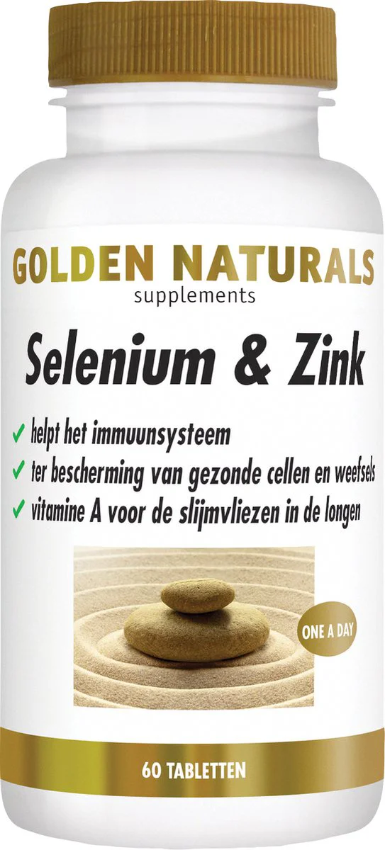 Golden Naturals Selenium & Zink Vegan 60 tabletten