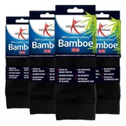 4x Lucovitaal Bamboe Sok Lang Zwart Maat 43-46 1 paar