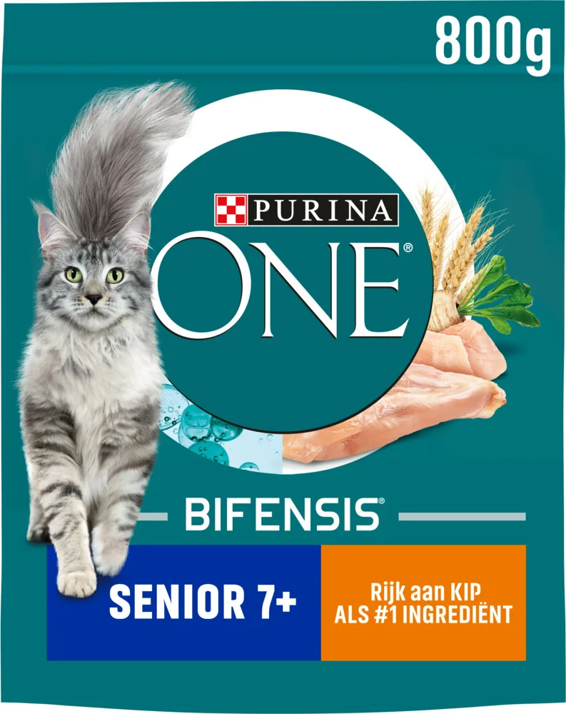 Purina ONE Kattenvoer Droog Senior Kip - Volkoren Granen 800 gr