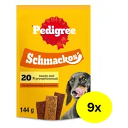 9x Pedigree Schmackos Hondensnacks Gevogelte Mix 144 gr