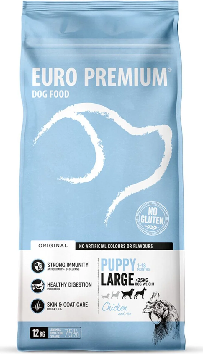 Euro-Premium Puppy Large Kip - Rijst 12 kg