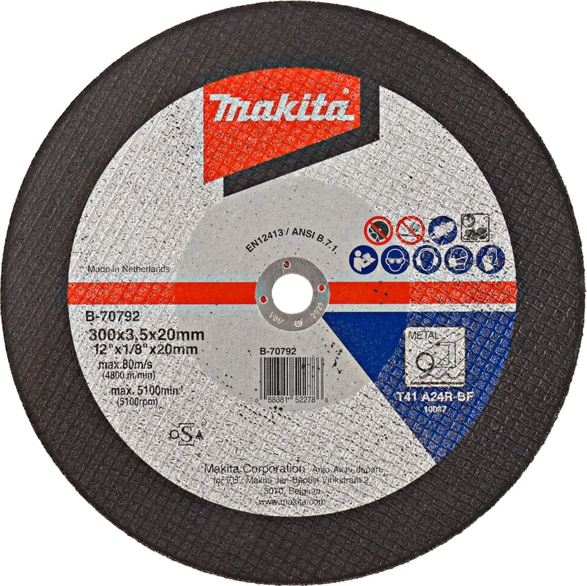 Makita B-70792 Doorslijpschijf 300x20mm staal