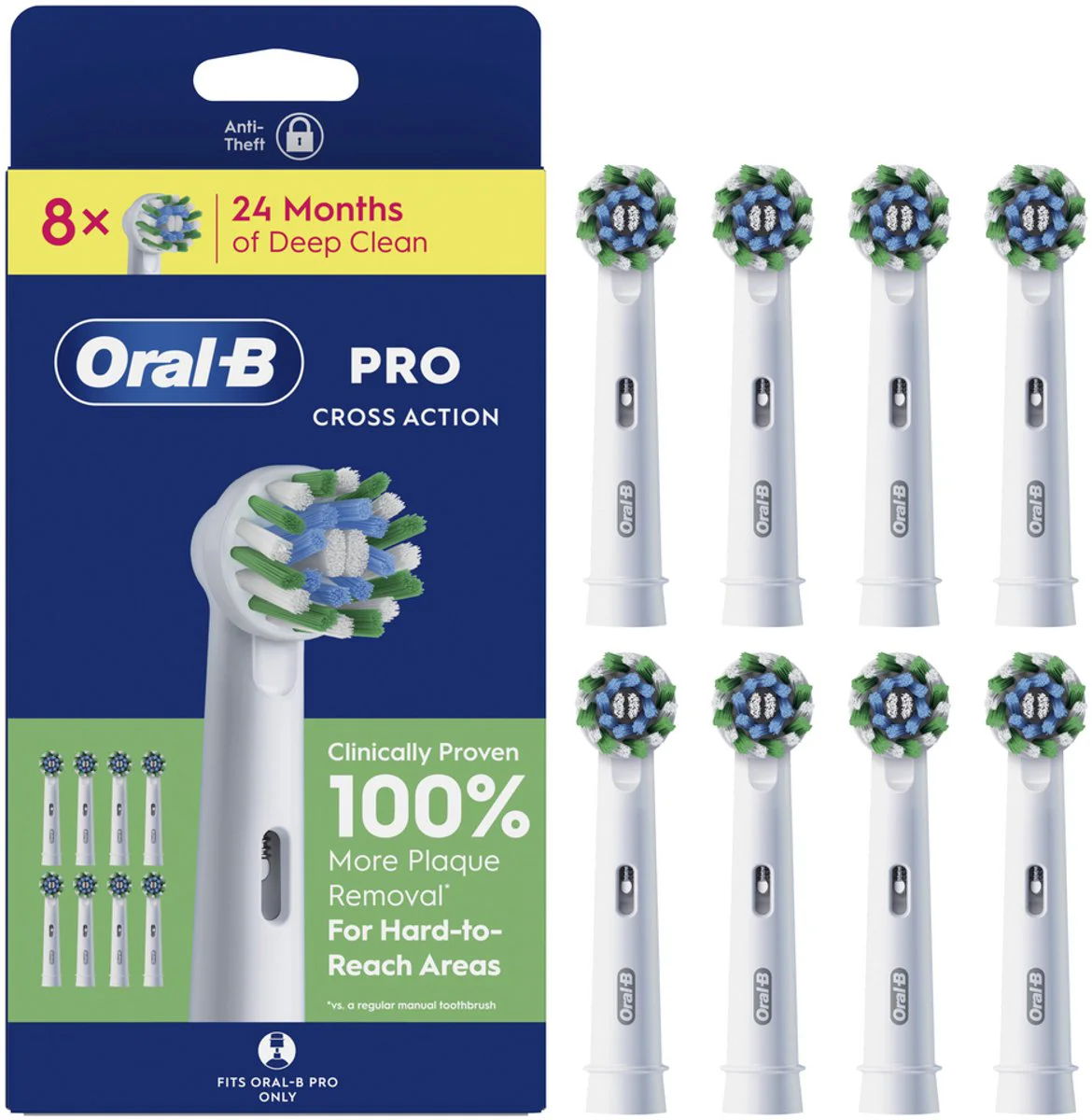 Oral-B Pro Cross Action Wit (8 stuks)