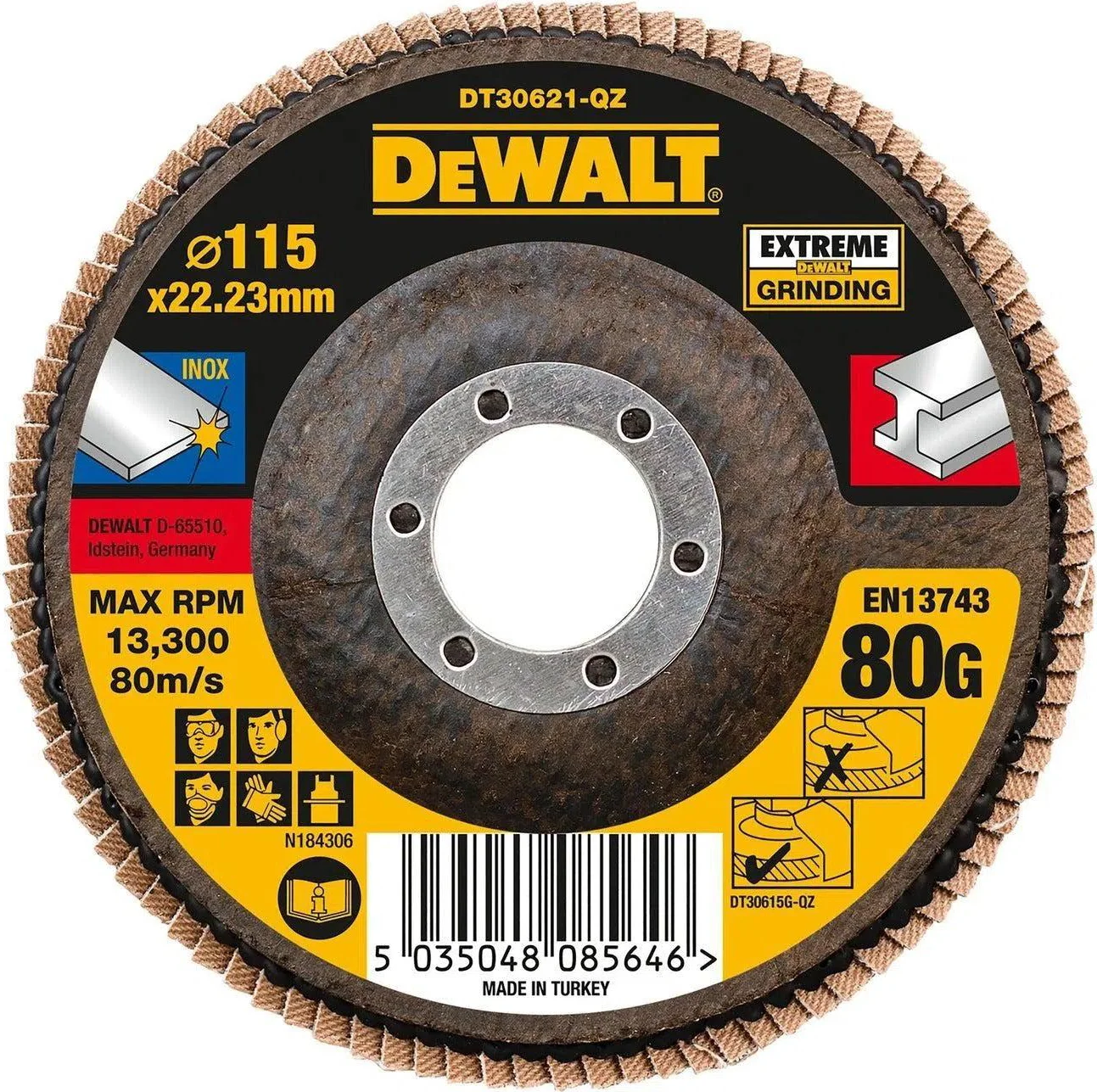 DeWALT DT30621 Lamellenschijf EXTREME 115mm K80