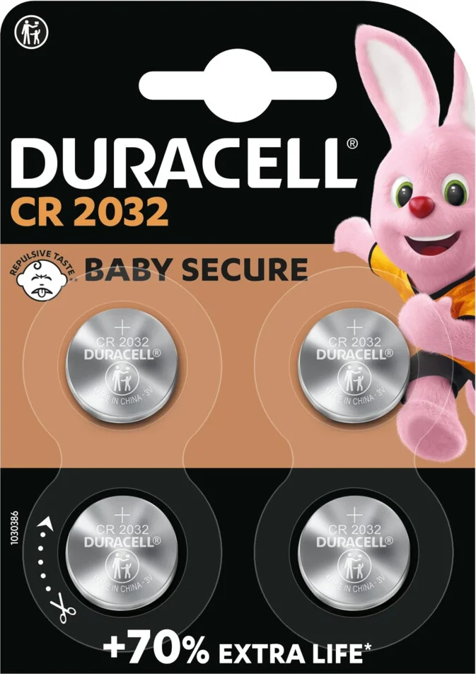 2x Duracell Knoopcelbatterijen 2032 4 stuks