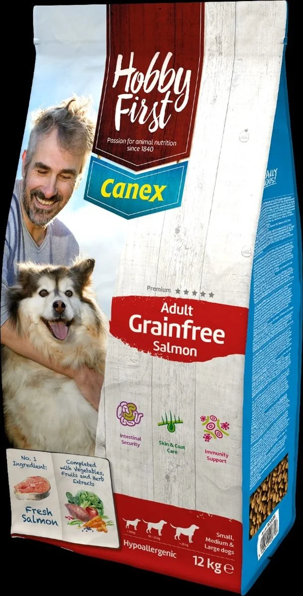 HobbyFirst Canex Hondenvoer Adult Graanvrij Zalm 12 kg
