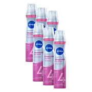 6x NIVEA Styling Spray Hold 4 Diamond Gloss Care 250 ml