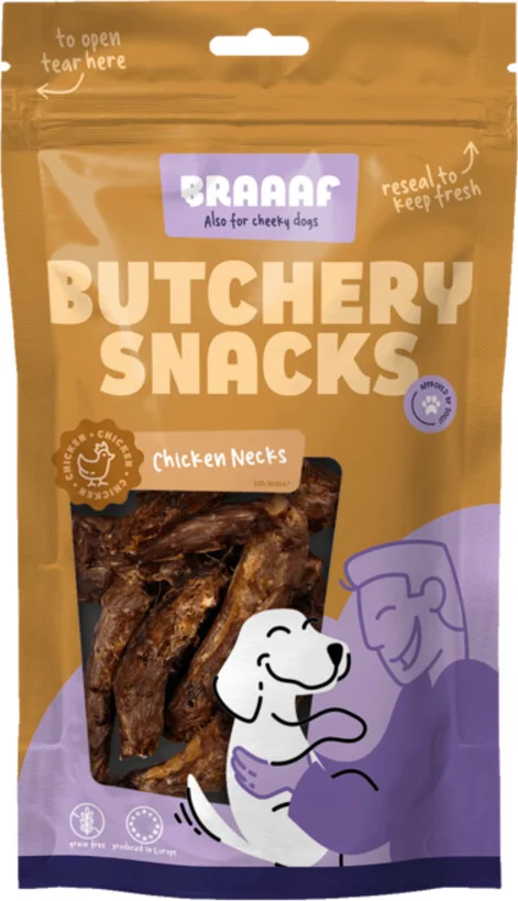 10x Braaaf Hondensnack Butchery Chicken Necks 125 gr