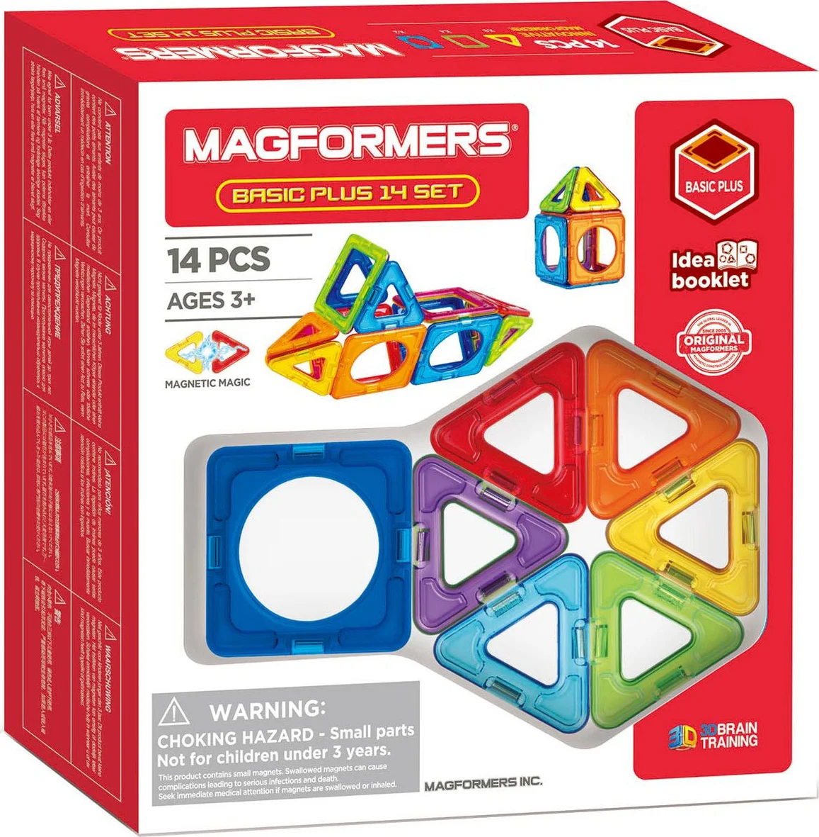 Magformers Basic Plus Set - Magnetisch Bouwspeelgoed - 14-delig - Starterset - Montessori Speelgoed - 3-7 jaar