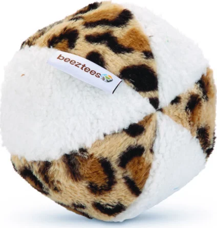 Beeztees Pluche Hondenspeelgoed Safari Bal 11 cm Wit - Bruin