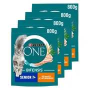 4x Purina ONE Kattenvoer Droog Senior Kip - Volkoren Granen 800 gr