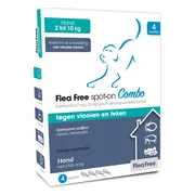Flea Free Spot-on Combo Anti Vlooien en Teken Druppels Hond 2-10 kg 4 pipetten