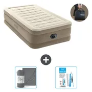 Intex Luchtbed - 1-Persoons - 99 x 191 x 46 cm - Beige - Inclusief pomp - Hoeslaken en Reparatieset
