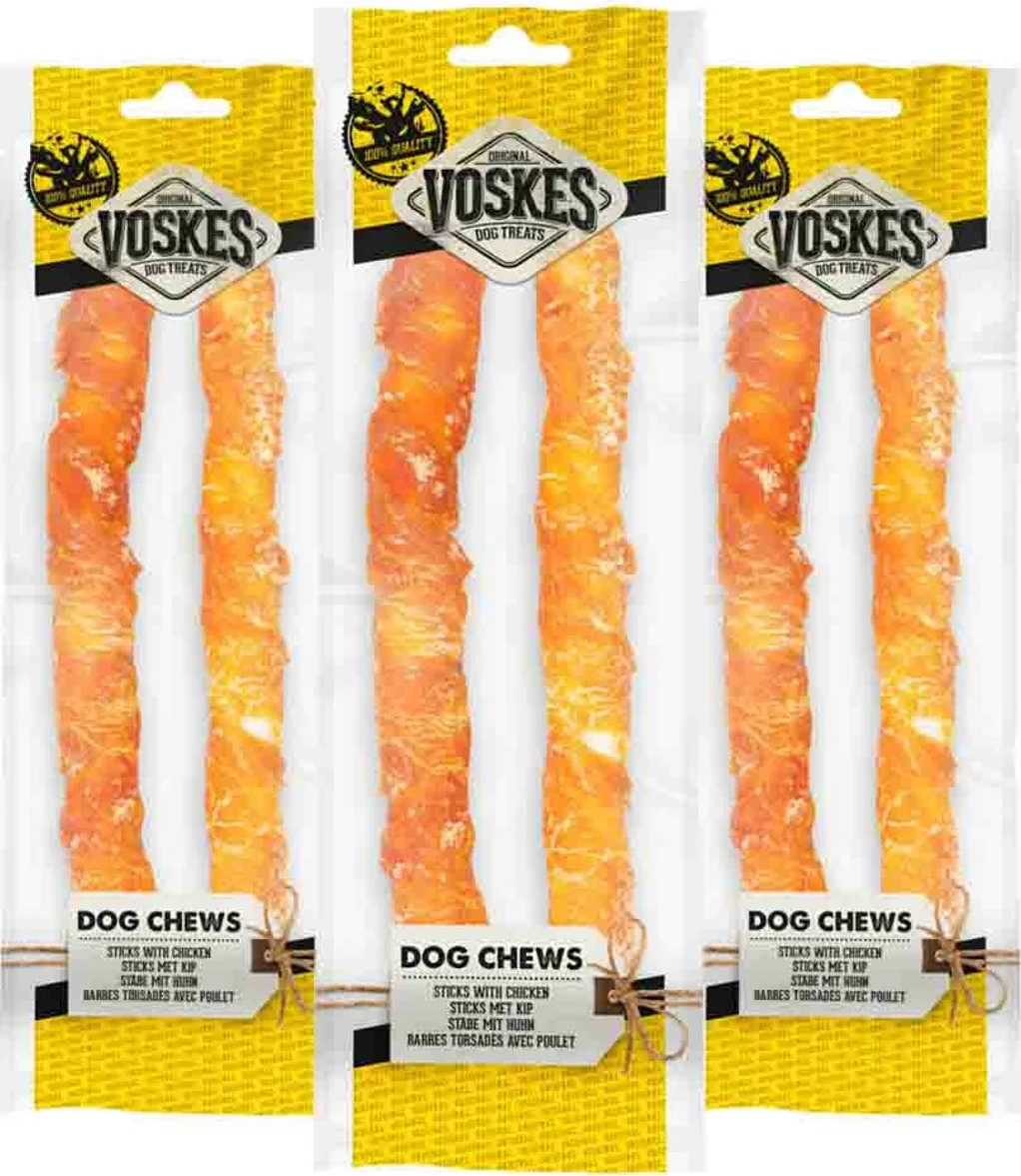 3x Voskes Stick Met Kip 25 cm 2 stuks