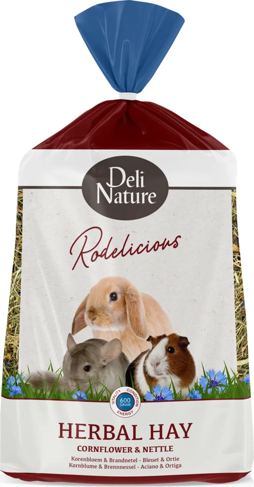 6x Deli Nature Rodelicious Kruidenhooi Korenbloem & Brandnetel 600gr