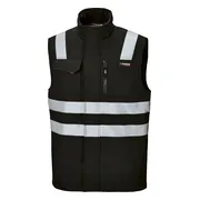 PARKSIDE PERFORMANCE Heren softshell bodywarmer, reflecterend (Zwart, XL)