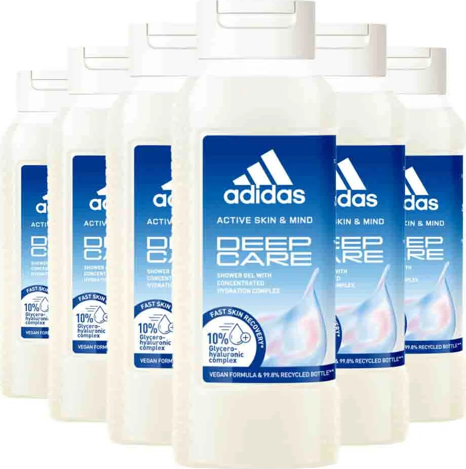 6x Adidas Shower Gel Active Skin & Mind Deep Care W 250 ml
