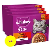 4x Whiskas Duo Senior Classic Variaties Multipack 12 x 85 gr