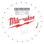 Milwaukee Cirkelzaagblad voor Hout | Ø 165mm Asgat 20mm 24T - 4932471931
