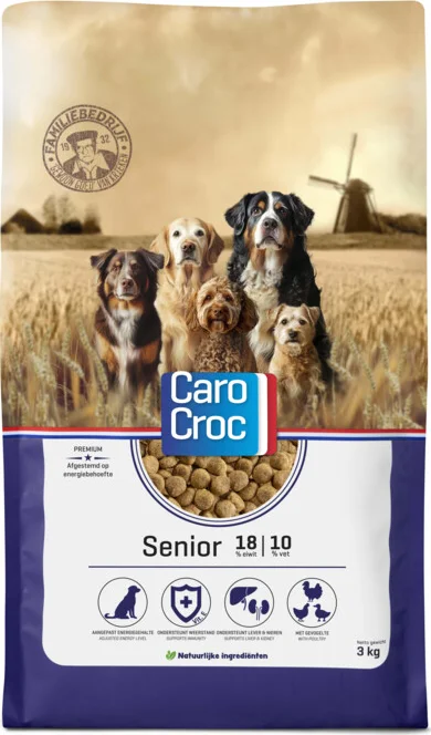 CaroCroc Hondenvoer Droog Senior 3 kg
