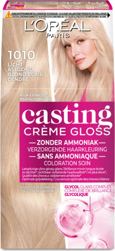 2x L'Oréal Casting Crème Gloss Semi-Permanente Haarkleuring 1010 Extra Licht Asblond