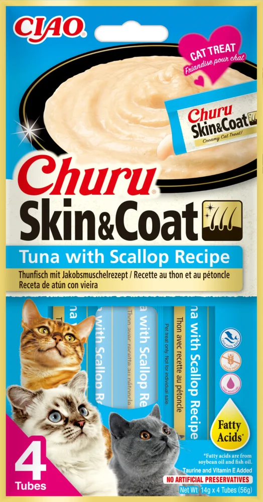 Ciao Churu Kat Huid & Vacht Sint-jakobsschelp & Tonijn 56 gr