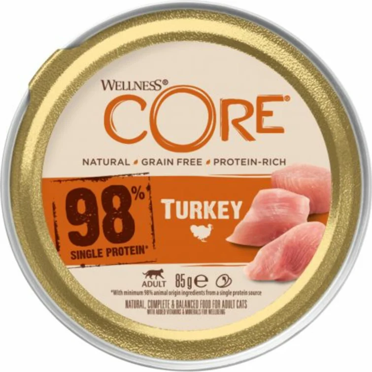 Wellness Core Kattenvoer 98% Recipe Kalkoen 85 gr