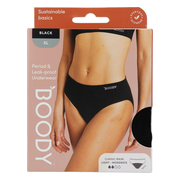 Boody Menstruatieondergoed Bikinislip Zwart Licht / Normaal Maat XL