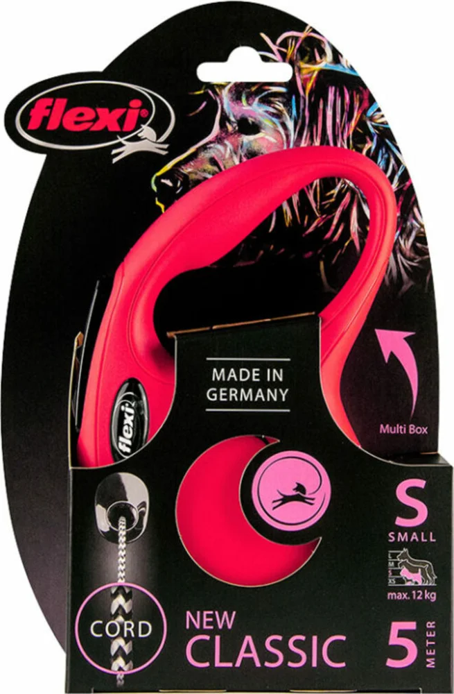 Flexi Rollijn Classic Koord 5 mtr tot 12 kg Rood