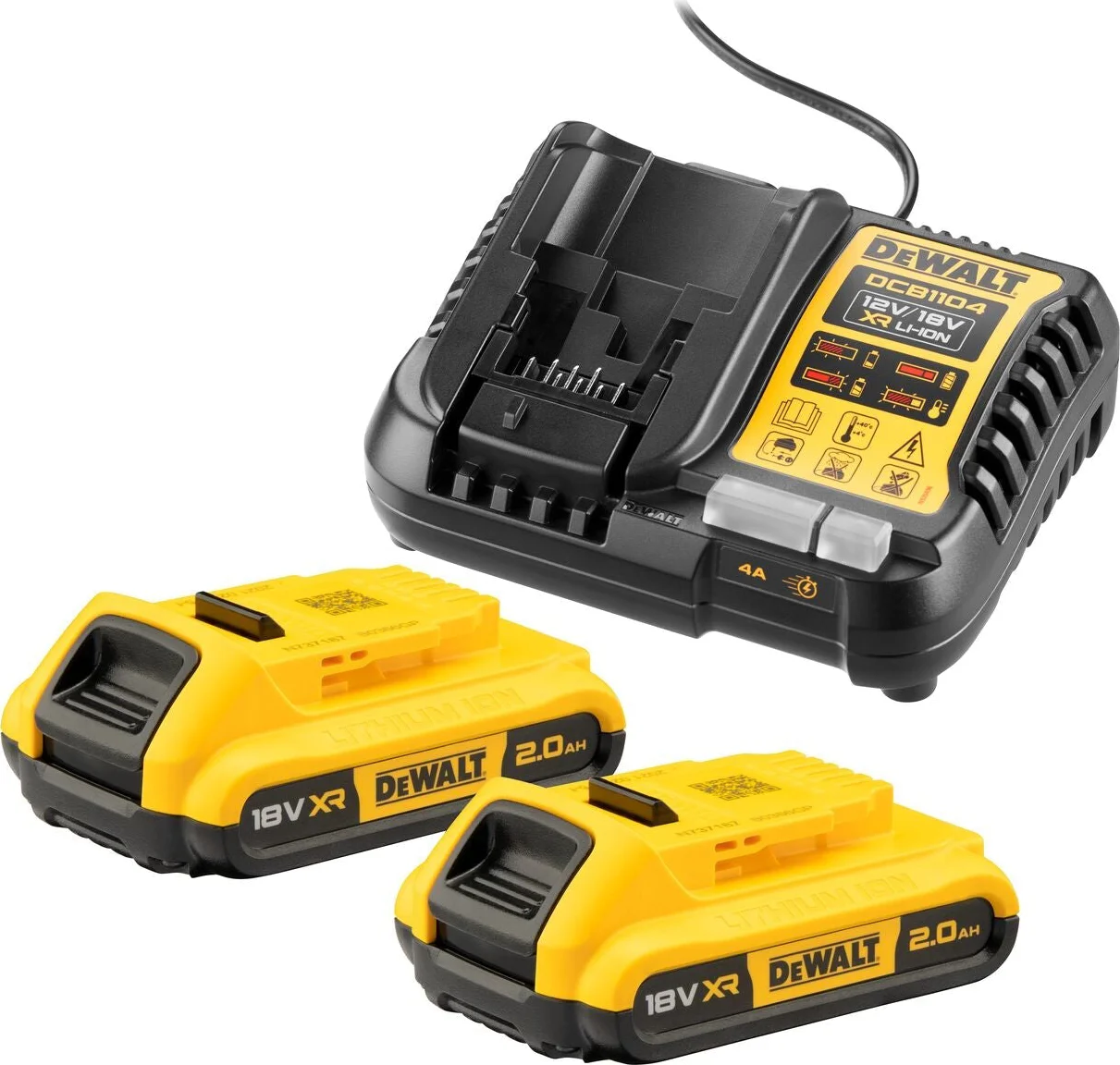 DeWALT DCB1104D2 Starterset 2x DCB183 Accu 2.0Ah 18V XR + Multilader DCB1104