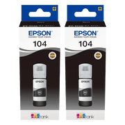 Epson 104 Inktflesjes Zwart Duo Pack
