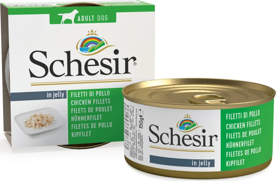 Schesir Hondenvoer Nat Blik Jelly Kipfilet 150 gr